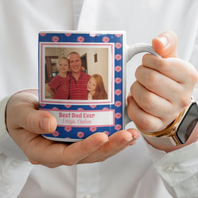 Caneca De Café Citação de Melhor Pai em Foto (Criador carregado)