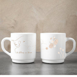 Caneca De Café Citação de Mindício de Arte de Linha Dourada Perso