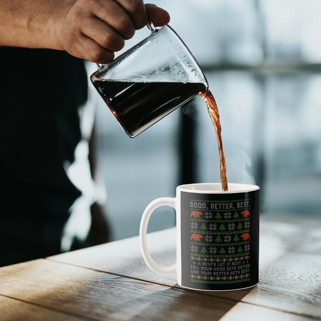 Caneca De Café Citação de Natal Bom Melhor Ótimo Nunca Deixe Desc (Criador carregado)