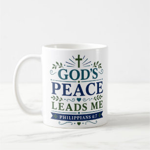 Caneca De Café Citação de Oração Matinal A Paz de Deus Me Guia