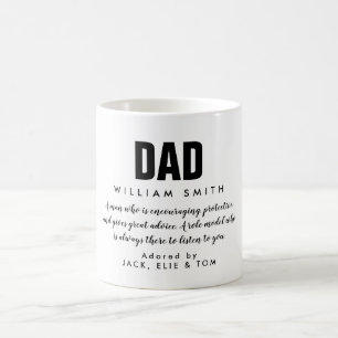 Caneca De Café Citação de Pai Moderno Preto e Branco