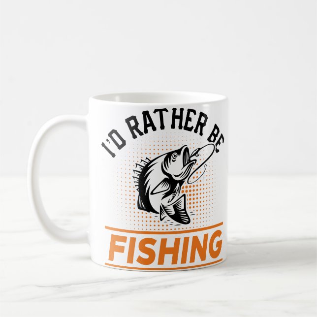 Caneca De Café Citação de Pesca Eu Preferencialmente De Pescar Mu (Esquerda)