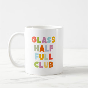 Caneca De Café Citação de Positividade de Vidro Colorido Meio Che
