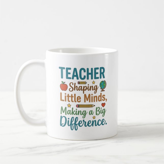 Caneca De Café Citação de Professor Moldando Pequenas Mentes Gran (Esquerda)
