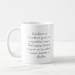 Caneca De Café Citação de roteiro personalizado poema letra