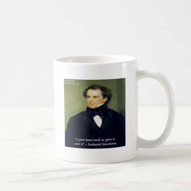 Caneca De Café Citação de Sabedoria de Nathaniel Hawthorne "Mãos  (Direita)