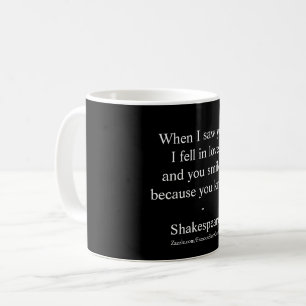 Caneca De Café Citação De Shakespeare - Apaixonei-Me