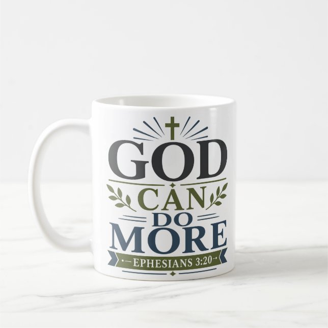 Caneca De Café Citação de Verdade Bíblica Deus Pode Fazer Mais (Esquerda)