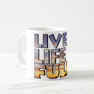 Caneca De Café Citação de Viver a Vida Plenamente