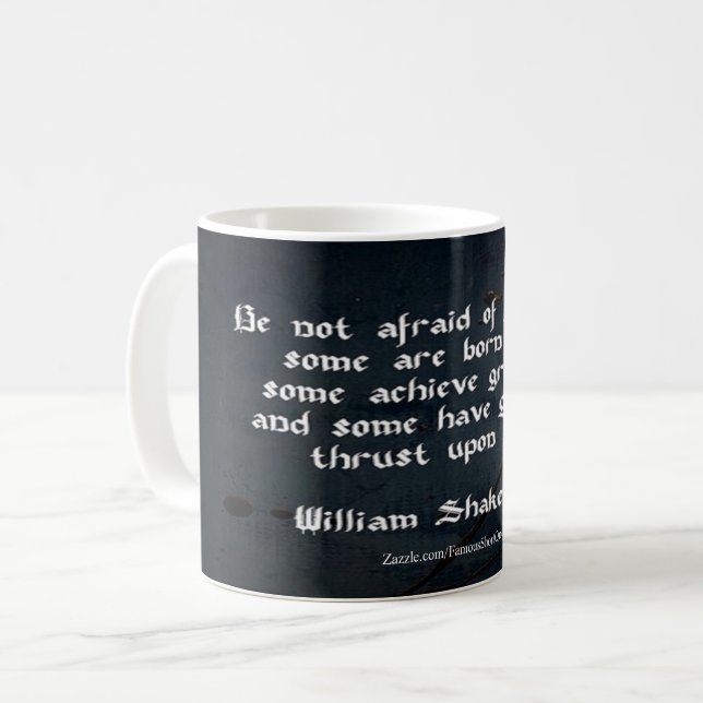 Caneca De Café Citação de William Shakespeare (Frente Esquerda)