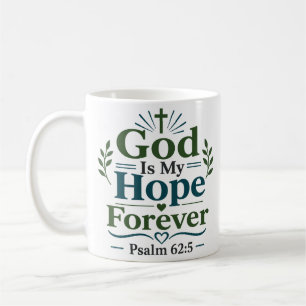 Caneca De Café Citação Devocional Cristã Deus É Minha Esperança P