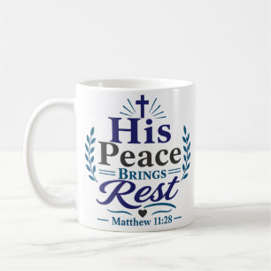 Caneca De Café Citação Devocional Matinal Sua Paz Traz Descanso