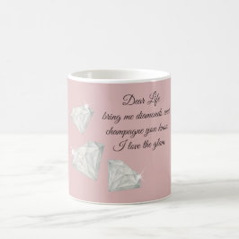 Caneca De Café Citação Diamantes e Champanhe – Edição Querida Vid