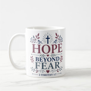 Caneca De Café Citação Diária de Fé Cristã Esperança Além do Medo
