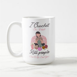 Caneca De Café Citação Divertida de Crochê Design para Amantes de
