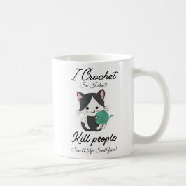 Caneca De Café Citação Divertida de Crochê Design para Amantes de