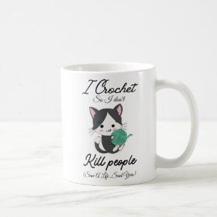 Caneca De Café Citação Divertida de Crochê Design para Amantes de