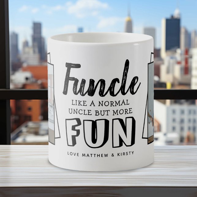 Caneca De Café Citação Divertida Moderna 'Funcle' 2 x Foto | Tio (Criador carregado)
