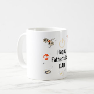 Caneca De Café Citação do Dia dos Pais Feliz para Pai Gamer
