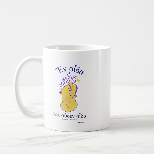 Caneca De Café Citação do Filósofo Clássico Grego Sócrates (Esquerda)