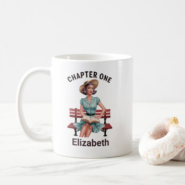 Caneca De Café Citação do Livro do Capítulo Um (Com Donut)