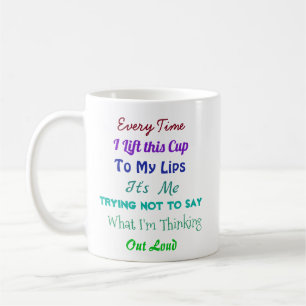 Caneca De Café Citação Encantada Mantendo minha boca fechada