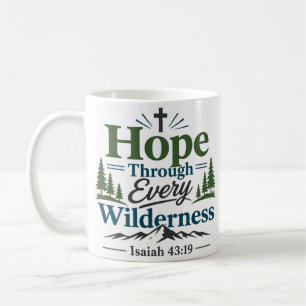 Caneca De Café Citação Encourajadora de Esperança Através de Todo