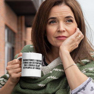 Caneca De Café citação engraçada, bater 8 pessoas de uma só v