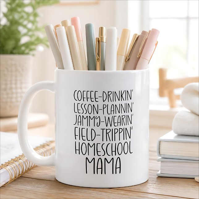 Caneca De Café Citação engraçada da Mama de Homeschool (Criador carregado)