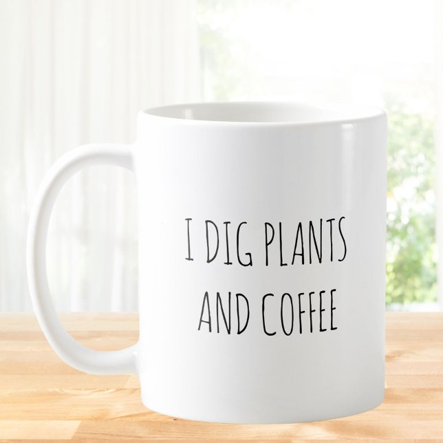 Caneca De Café Citação Engraçada de Caféina de Planta Fofa Rústic (In situ)