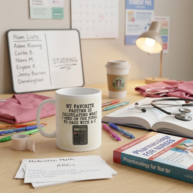 Caneca De Café Citação engraçada de calculadora de exame final pa (Criador carregado)