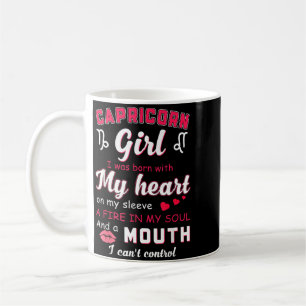 Caneca De Café Citação engraçada de garota de Capricórnio com sig