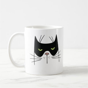Caneca de Café Citação Engraçada de Gato Bom Dia A