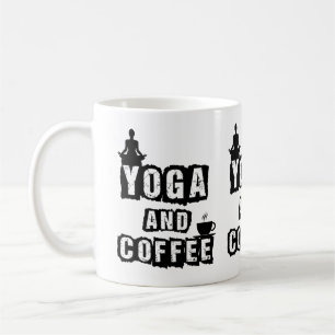 Caneca De Café Citação engraçada de ioga e café para amantes do b