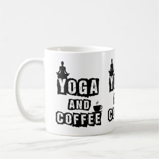 Caneca De Café Citação engraçada de ioga e café para amantes do b