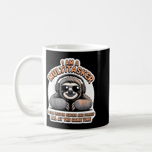 Caneca De Café Citação engraçada de multitarefa Humor sarcástico  (Esquerda)