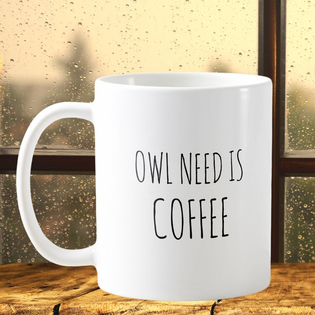 Caneca De Café Citação engraçada de piadas de animais de coruja f (In situ)