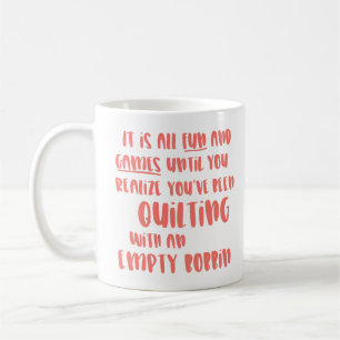 Caneca De Café Citação engraçada de problemas de colcha para colc