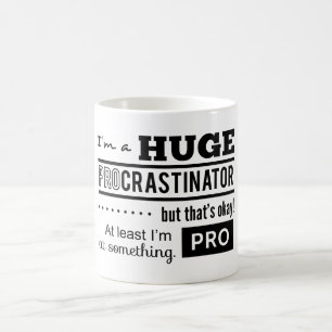 Caneca De Café Citação Engraçada de Procrastinador