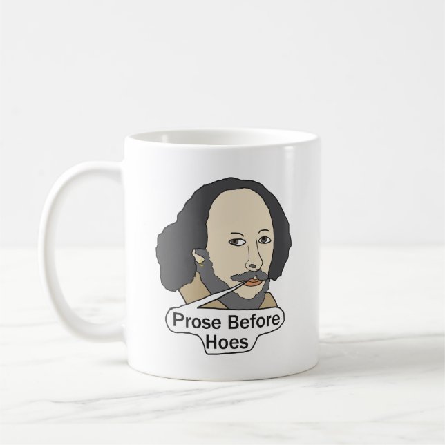Caneca De Café Citação engraçada de Shakespeare - Prosa Antes de  (Esquerda)