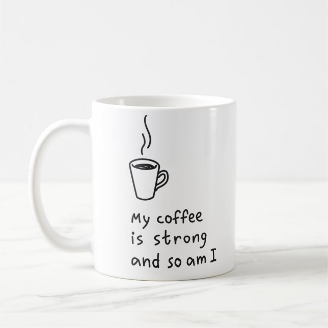 Caneca De Café citação engraçada e fofa da ilustração do café mod (Esquerda)