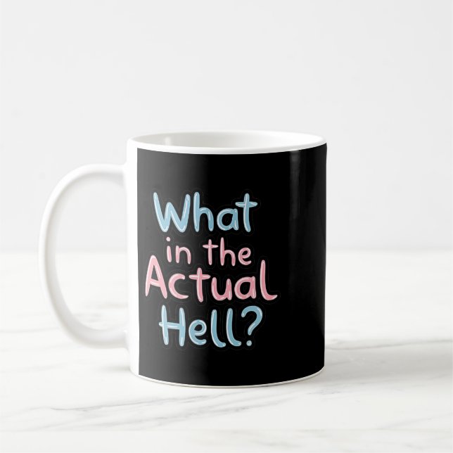 Caneca De Café Citação Engraçada e Sarcástica - Que diabos_ (Esquerda)