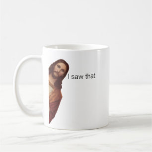 Caneca De Café Citação Engraçada Jesus Meme Eu Vi Aquilo Cristão