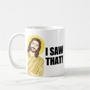 Caneca De Café Citação Engraçada Jesus Meme Eu Vi Aquilo Cristão