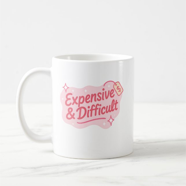 Caneca De Café Citação engraçada sarcástica cara e difícil (Esquerda)