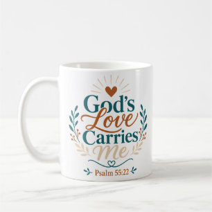 Caneca De Café Citação Espiritual Diária O Amor de Deus Me Carreg