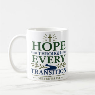Caneca De Café Citação Espiritual Esperança Através de Cada Trans