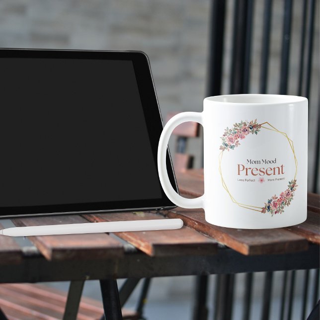 Caneca De Café Citação Floral de Presente de Mãe (Criador carregado)