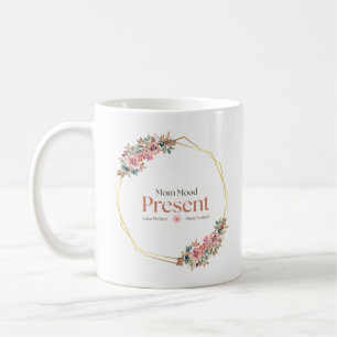 Caneca De Café Citação Floral de Presente de Mãe