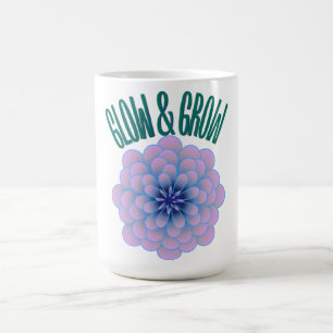 Caneca De Café Citação Floral Estética de Brilho e Crescimento Pe